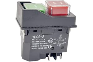 harayaa Botón de interruptor electromagnético multifunción para máquina cortadora Kld28/28A, 5 Pines