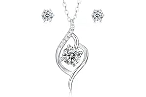 Richardson & Clark 1CT / 2CT GRA Moissanite Diamond Necklace, Rhodium Plated, 925 Sterling Silver Necklaces for Women, Gifts For Wife, Gifts For Her Anniversary Birthday