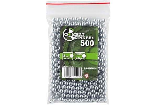 Combat Zone Billes Aluminium 6 mm 0.30 g (x500) Adulte Unisexe, Alu