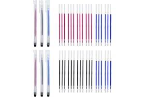 CREAWONDER 6 Heat Erasable Pens for Fabric Markers, Fabric Marking Pens with 42 Refills for Sewing and Quilting, Heat disappearing Ink Pen for Dressmaking, Tailors Sewing Chalk Pencils