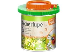 moses. Expedition Natur Becherlupe, Lupendose mit Lupendeckel für 3-Fach & 5-Fach Vergrößerung, Lupendose zur Beobachtung von Insekten, für Kinder