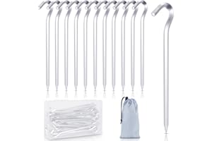 AIBELI 12 Pezzi Picchetti per Tende in Alluminio Aeronautico, 18 cm/7" Pioli da Tenda, Picchetti per Tende da Campeggio, Picchetti per Accessori da Campeggio, Giardinaggio, Pesca, Tende, ecc.