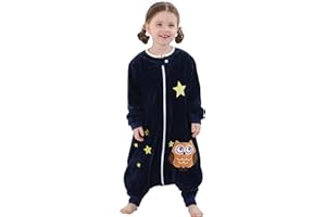 HAHASHOW Bebe gigoteuse avec jambes Manche longue l'hiver gigoteuse a pied Bebe Garcon Vetement Enfant Naissance Cadeau 5-6 ans, La Chouette
