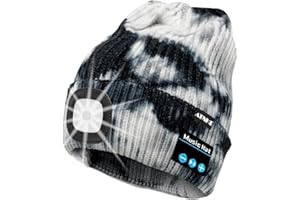 ATNKE Berretto Bluetooth con LED Illuminato, USB Ricaricabile Wireless Musicale Cappello Corsa Ultra Bright 4 LED Impermeabile Lampada per Sci Escursionismo Campeggio Ciclismo