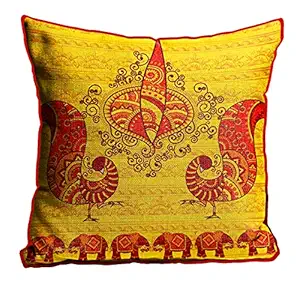 DreamVio Jute Exclusive Decorative Throw/Pillow Covers, Cushion Covers for Living Room, Bed Room, Sofa,Chairs Pack/Set of 1 (Multicolour, Size 12 x 12 Inches)