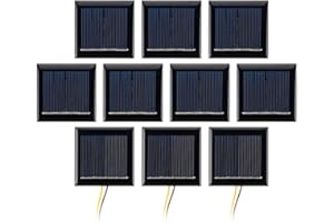 SUNYIMA 10Pcs 2V 130mA Mini panneau solaire Micro Panneaux Solaires Cellules Solaires Photovoltaïques avec Fils Solars Époxy Plaque DIY Projets Jouets 54mm x 54mm/2.13" x 2.13"