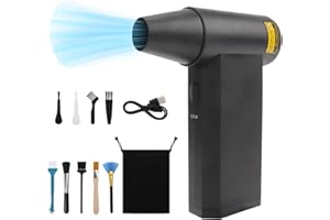 LONGZHUO Compressed Air Duster, 200,000RPM Super Power 4-Gear Adjustable Electric Air Blower with Fast Charging, Cordless Reusable Dust Cleaner for PC, Keyboard, Car & Home Cleaning