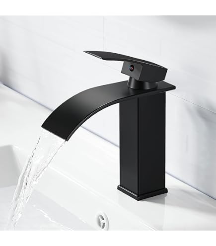 Waschtischarmatur Wasserfall – Chrom, Quadratisch, Einhebel-Mischbatterie Fürs Badezimmer