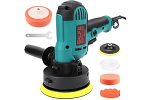 Lucidatrice Auto, zerotop 700W Lucidatrice per Auto, Velocità Variabili, 600-3700 PRM, Maniglia Laterale, 125mm 150mm spugne lucidanti + feltri di Lana, per Lucidare l'auto e i Mobili