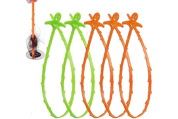 Sink Unblocker Tool, 5-pack 20 tums handfat Snake, plast Hair Snake, Drain Hair Remover för avlopp, kök, handfat bad, bekvämt hår avlopp Clog Remover