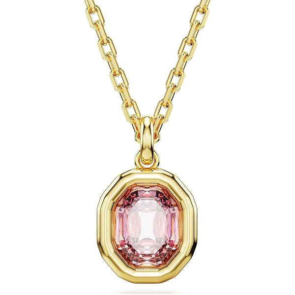 Swarovski Una necklace, Clover, Pink, Rose gold-tone plated Swarovski Una necklace, Clover, Pink, Rose gold-tone plated