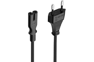 DINFU Power Cord Noir Câble d'alimentation,Cordon Électrique pour PC Moniteur Ordinateur PC imprimante etc, EU 6FT Cordon d'alimentation