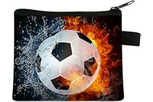 ASYKNM Portefeuille Enfant Football Mini Portefeuille Personnalisé avec Fermeture Éclair Garçon