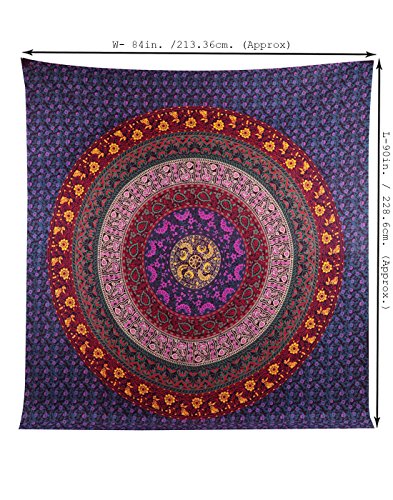 Indisch Mandala Wandteppich Hippie Bunt Wandbehang Baumwolle Tapisserie Floral Tapestry Von Rajrang - 5