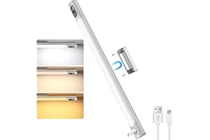 BOOTEEK 37CM Luz LED con Sensor de Movimiento,2500mAh Recargable Luz LED Armario con pantalla,3000K-6500K Regulable Magnética Luz Nocturna, 4 Modos Luz LED Adhesiva para Cocina,Armario,Escaleras