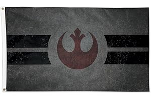 WinCraft Star Wars Star Wars Star Wars/Original Trilogy Símbolo Rebelde de 3 x 5 pies, bandera de DeluxeWinCraft Star Wars/Original Trilogy Rebelde 3 x 5 pies, bandera de lujo, multicolor, NA