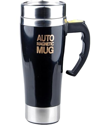 Tazza Caffè Auto-Agitante Magnetica - 380 Ml, Acciaio Inox, Display Temperatura, Bianco