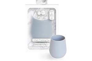 ezpz Tiny Cup für Babys Zinn – Trinklernbecher für selbstständiges Trinken, ergonomisch & rutschfest, 60 ml, ab 4 Monaten – spülmaschinengeeignet