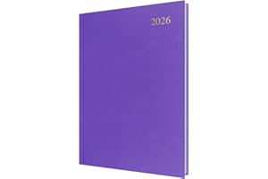 Collins - Essential - Agenda 2026 12 mesi, agenda giornaliera per pagina, copertina rigida A4 - viola (ESSA41.55-26)