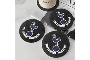 HNNGDL for Tottenham Hotspur F.C Fans Car Cup Holder Coasters,Football Stuffs Car Coasters for Car Cup Holder,Tottenham Hotspur F.C Car Cup Holder Insert,Silicone Non-Slip Car Cup Mat,2.75''