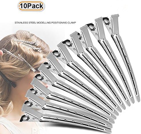 Hair Clips DIY Accessories Pins 10 Pack 3.5 inches Hair Clips Stainless Steel Hair Pins Teeth Bows Hair Clips Hairdressing Salon Hair Grip DIY Accessories Hairpins for Women, Girls and Hairdresser (White)
