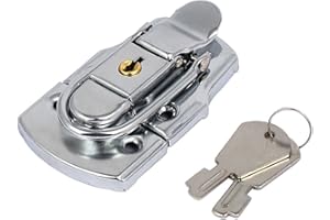 UXCELL sourcing map Valise Valise Coffret Bois Metal serrure moraillon de verrouillage à bascule 76mm de long avec 2 clés