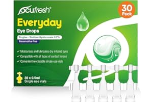 [New Launch] Ocufresh Everyday Single Dose Eye Drops [30 x 0.5ml vials] - Sodium Hyaluronate 0.2% - Daily Care for Dry, Tired, Itchy Eyes - Preservative Free - Contact Lens Friendly - Travel Friendly