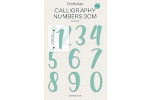 Craftelier - Set de 10 Troqueles de Números Caligrafía para Proyectos de Tarjetería, Scrapbooking y Manualidades | Compatible con Múltiples Máquinas de Troquelado y Materiales | Tamaño Aprox. 3 cm