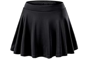 Aiihoo Mädchen Einfarbig Tennisrock Hosenrock Sportliche Rock Golfrock Sportrock Laufenrock mit Innenhose Kurz Sommerrock