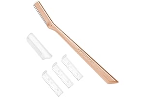 TWEEZERMAN Afeitadora facial (eliminación precisa del vello con cuchilla, acero inoxidable), oro rosado
