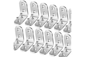 ANKKY Staffe Angolari Supporti Angolari In Acciaio Inox 25 pezzi 90 Gradi Staffe Angolo 40X40mm Squadrette per Mensola Con 100 Viti per Ripiani/Mensola Di Legno Tavolo Sedia
