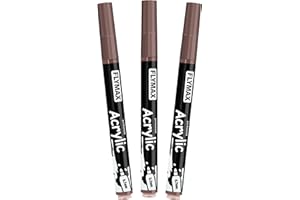 FLYMAX Rotulador Acrilico Marrón 0,7 mm – Marcador Permanente Pintura Acrílica Marrón, Indeleble, Punta fina, Impermeables, De secado rápido (Paquete de 3)