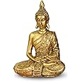 Zen'Light Sanci Buddha Statue – Zen and Feng Shui Decoration – to Create a Relaxing and Spiritual Atmosphere – Good Luck Gift Idea – Height: 18 cm – Colour: Gold – Zen'Light, Yello