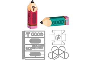 GLOBLELAND 3 Pz 3D Matita Confezione Regalo Fustelle Matita Tema Decorazioni Goffratura Stencil 3D Cancelleria Scatola Regalo Modello Muore per Scrapbooking di Carte e Decorazioni per Carte