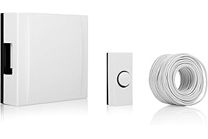 Byron Wired bell - Button, chime and cable included - 85 dB - Chime powered by transformer or battery (not included - DBW-24040