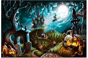 YongFoto 3x2m Vinile Sfondo Fotografico Halloween Night Mystery Cimitero Fondale Foto Festa Bambini Boby Nozze Adulto Partito Studio Fotografico Puntelli