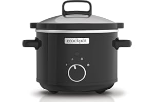 ‎CROCK-POT Crockpot Schongarer | entnehmbare, leicht zu reinigende Keramikschale | 2,4 Liter (1–2 Personen) | Schwarz [CSC046X]