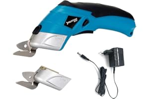 Greatangle-UK ciseaux à tissu électrique coupe-boîte cisailles sans fil outil de coupe pour l'artisanat couture carton Scrapbooking CS4001 bleu EU