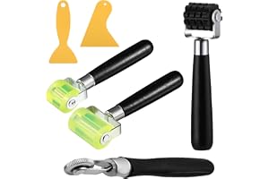 4 stycken tryckrulle, tapetpressrullar med 2 skrapor, manuell gummirulle, tryckrulle för att binda, reparera och applicera tryck på tapeter och PVC-presenningar