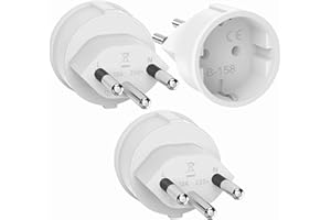 CLOMNPE 3 Pièces Adaptateur Prise Suisse Adaptateur France Suisse, 2 Broches Europe vers 3 Broches Type J, Adaptateur Voyage France vers Suisse Maldives, Rwanda, Liechtenstein