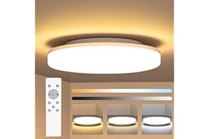 LEDYA Plafonnier LED, Lampe Plafond 24W 2200LM, Plafonnier Salle De Bain IP54, Plafonnier LED Encastré Pour Cuisine, Salon, Toilettes, Porche, Buanderie et plus encore, Ø275mm, à Intensité Variable
