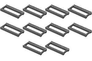 sourcing map 12Pcs DIP IC Chip Socket Adapter, 2.54mm Pitch 32 Pin Gate Soldering Flat Circuit Chip