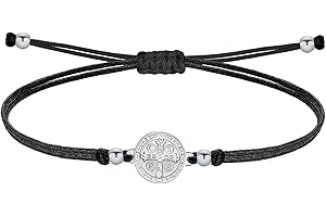 cotigo-Pulsera con amuleto de la Suerte y Protección Acero inoxidable- Pulsera Mujer o Hombre - Pulsera simbolo contra mal de ojo - Pulsera Hilo Encerado Hecho a Mano