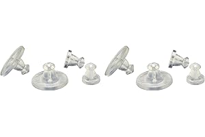pewterhooter® Women's 4 pairs of Comfortable & Secure Earring Backs (Phthalate-safe) for Sensitive ears.