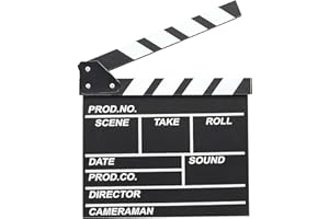 HJDJBD Schwarz Filmklappe Holz,Filmklappe Regieklappe,Regisseure Clapper Board für Film,Film Klappe für Shoot,Requisiten Regieklappe,für Shoot Werbespots,Kino Deko,Fernsehserie,Home Decoration,Requisiten