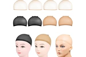 Sangcca Parrucca Tappi, 8 Pezzi Calza Parrucca per le Donne, Copricapo di Parrucche per Uomini e Donne, 4x HD Wig Cap Nudo, 2x Retina per capelli Nudo, 2x Retina per Parrucca Nero
