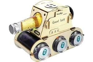 ZIJANG LNSYSNS Vinoteca de Madera Maciza con Forma de Tanque, Portabotellas de Cerveza, para Hombres de 30, 40 y 50 Años Regalos de Cerveza para Hombres, con un Toque Único de Ceremonia Soporte Cerveza