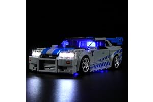 GEAMENT Oświetlenie LED Kompatybilne z LEGO Nissan Skyline GT-R (R34) z filmu „Za szybcy, za wściekli” 76917 Model do Składania Klocków (Zestaw Modeli Niezawarty)