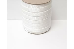 CHURCH PRODUCTS UK Sangle en polypropylène robuste de 10 mm pour sacs à dos, ceintures, poignées, sacs, laisses de chien (25 mètres, blanc)