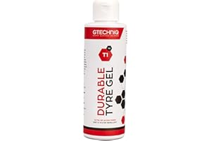 Gtechniq T1 Durable Tyre Gel for Car Tyre Shine, Car Wheel Cleaner Repels Water, Dirt and Grime, Restores Tyre Black Finish, Anti-Sling Formula, 100% Biodegradable, 250ml